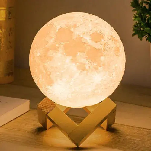 3D 7 Color Changing Moon Lamp, Rechargeable Night Light (Pack of 1).